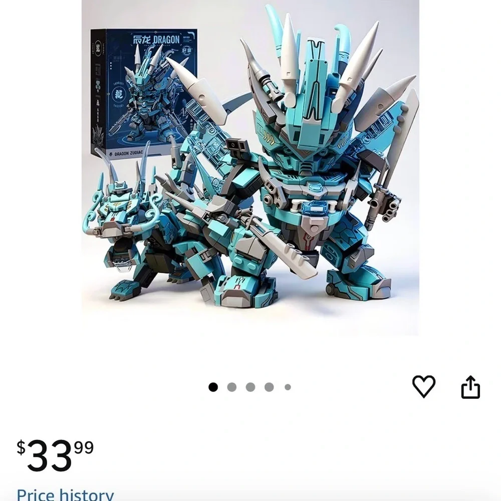 Building Blocks Transforming Dragon Set New retails $34
